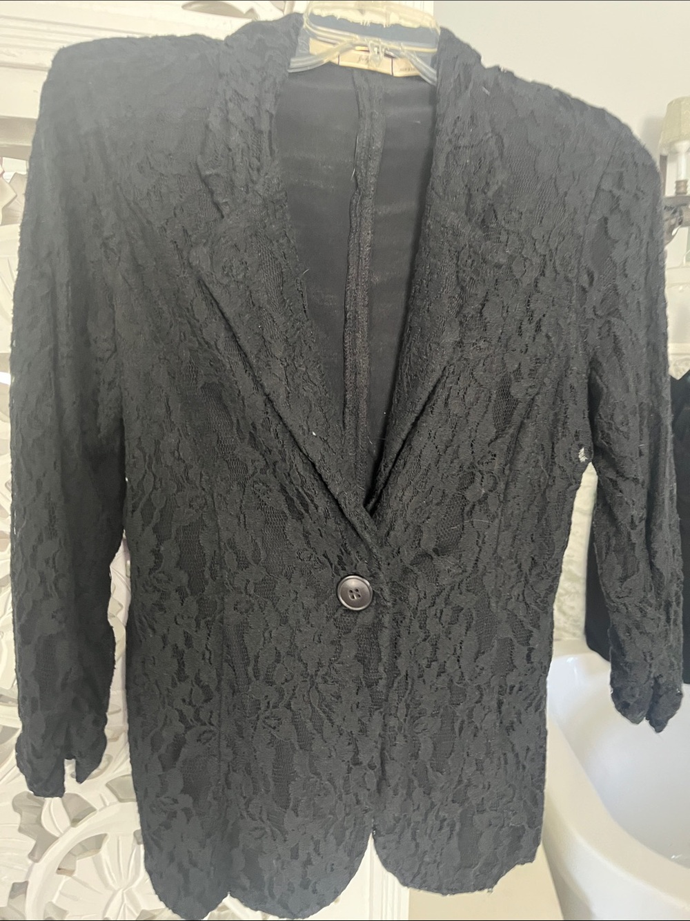 Gibson Black Lace Single-Button Blazer